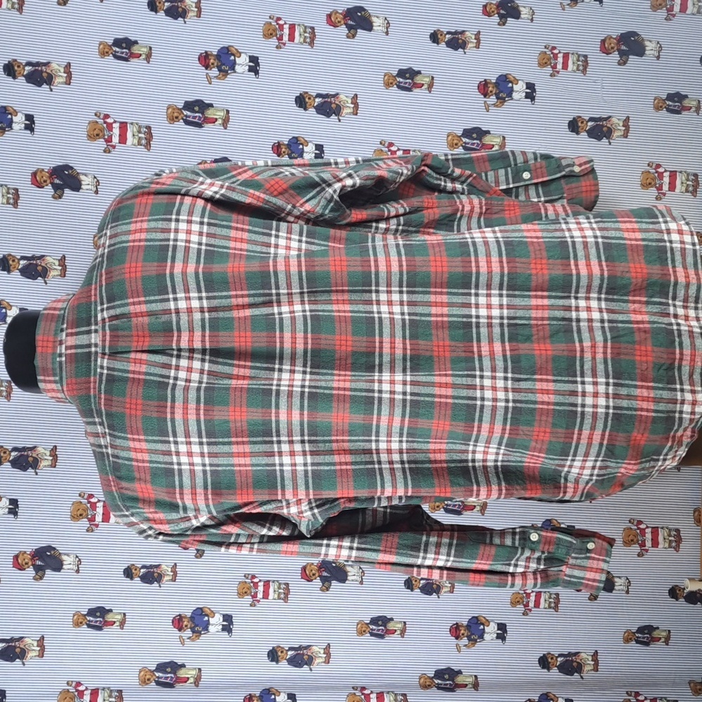 Polo Ralph Lauren Blake Vintage plaid flannel red & green 2XL button-up shirt - Picture 3 of 5